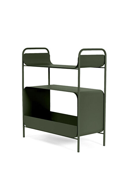 Bony Dark Green Metal Shelf Unit