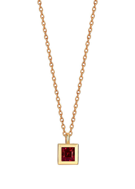 Petites Ruby Mini Square Women Gold Pendant