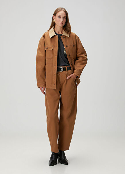 Oumaya Kahverengi Jean Pantolon