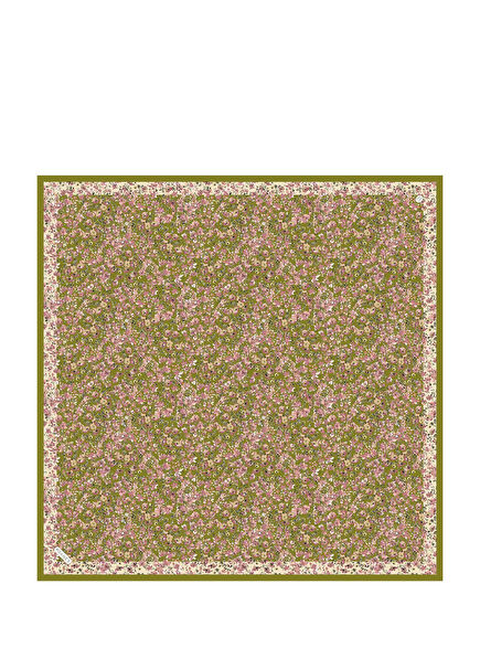 Crispy Floral Patterned Twill Silk Women's Scarf