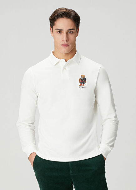 Naturel Polo Yaka Sweatshirt