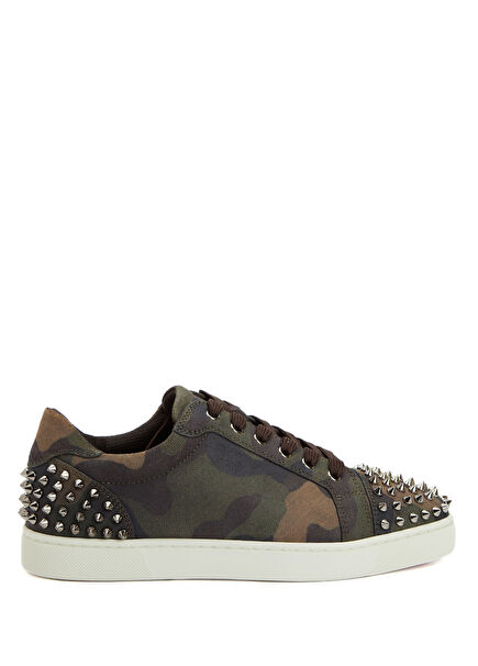 Seavaste Khaki Men's Leather Sneakers
