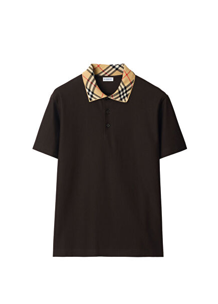 Evan Kahverengi Polo Yaka Kısa Kollu Regular Fit Erkek T-shirt