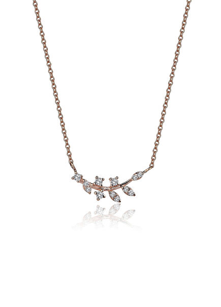 Ferah Feza 14 Ayar Rose Gold Kadın Pırlanta Kolye
