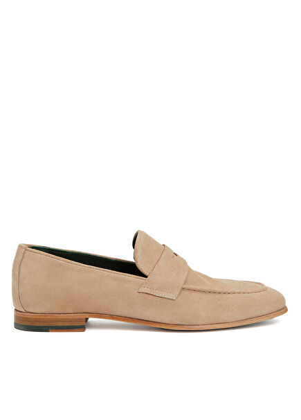 Beige Men's Suede Loafer