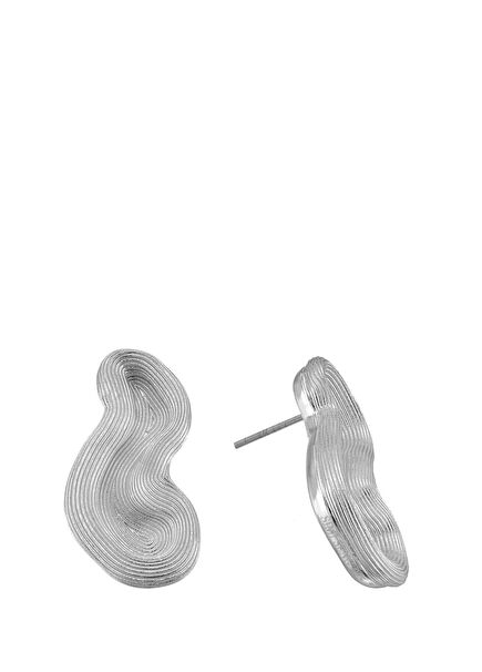 İnce Dalga Detaylı Kadın Gümüş Küpe