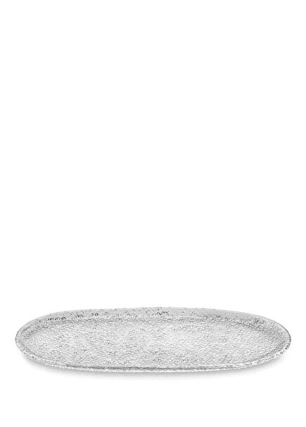 Transparan Cam Oval Servis Tabağı