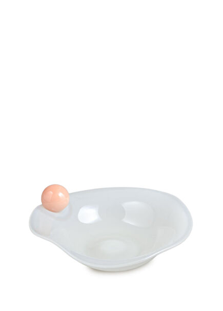 Cream Decorative Glass Bowl