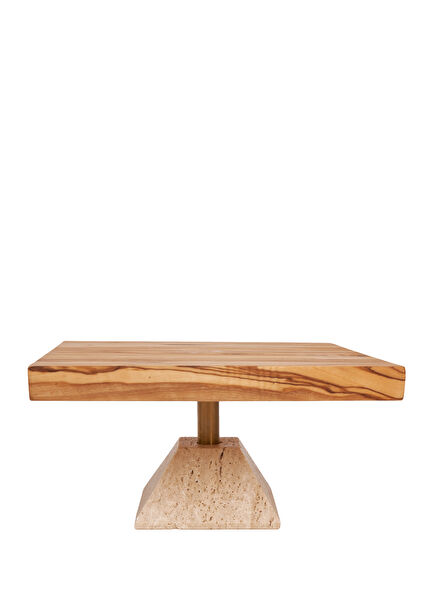 Modra Olive Travertine Wooden Presentation Rack