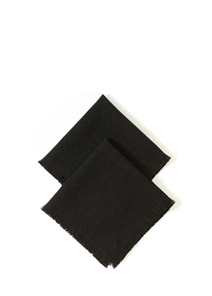 Black Tassel Set Of 2 Napkins