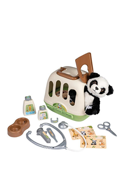 Aksesuarlı Veteriner Çantası ve Panda Oyun Seti