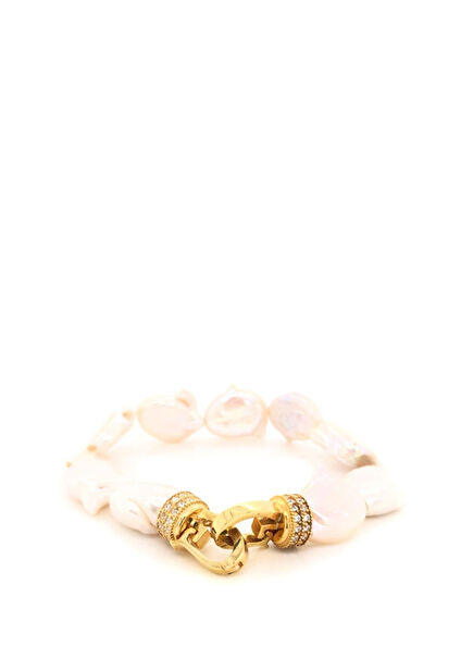 Molly Barok İncili Kadın Gümüş Bileklik