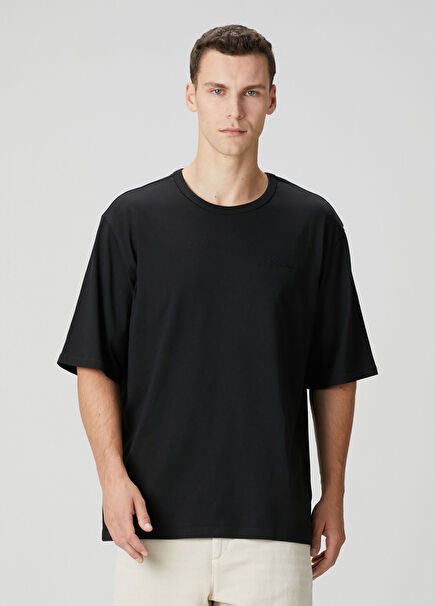 Black Slogan Printed T-Shirt