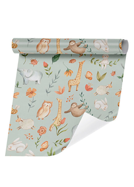 Cute Jungle Themed Kids Room Wallpaper