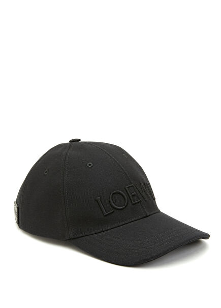 Black Logo Detailed Womens Hat