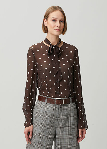 Madeli Brown Polka Dot Blouse