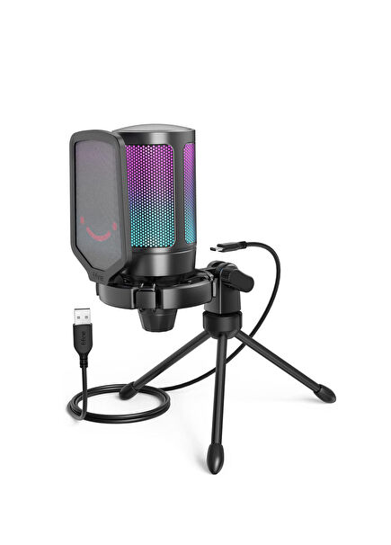 Ampligame A6V RGB Black USB Microphone