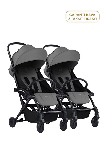 Connect Black Grey İkiz Bebek Arabası