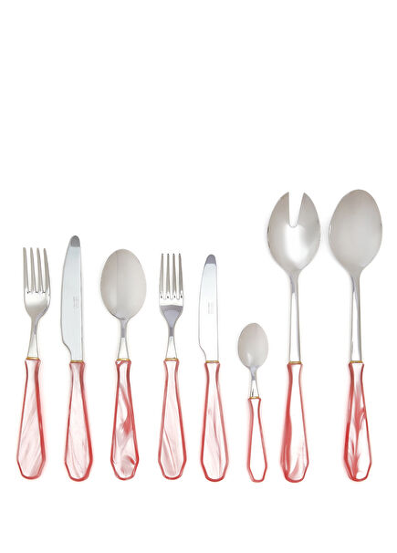 Venezia Pembe 74 Parça Çatal Bıçak Kaşık Seti