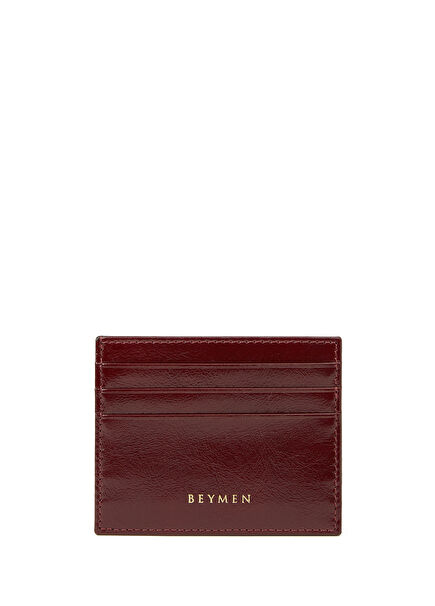 Classic Burgundy Women's Leather Card Holder
