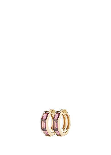 Infinite Glitz Rhodalite-Encrusted 14 Carat Gold Women's Earrings