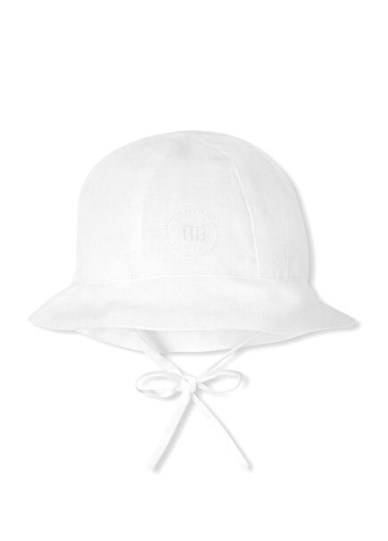 White Linen Unisex Baby Hat
