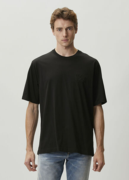 Black Logo Detailed T-Shirt
