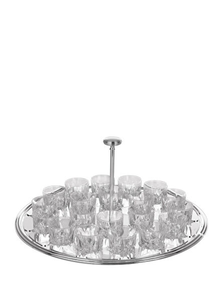 Gümüş Shotluk 20 Bardaklı Servislik