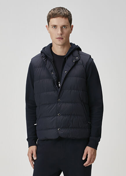 Lacivert Kapitoneli Yelek