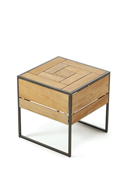 Tetris Coffee Brown Garden Table 40 x 40 cm
