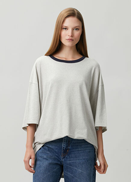 Cribay Lacivert Gri Oversized T-shirt