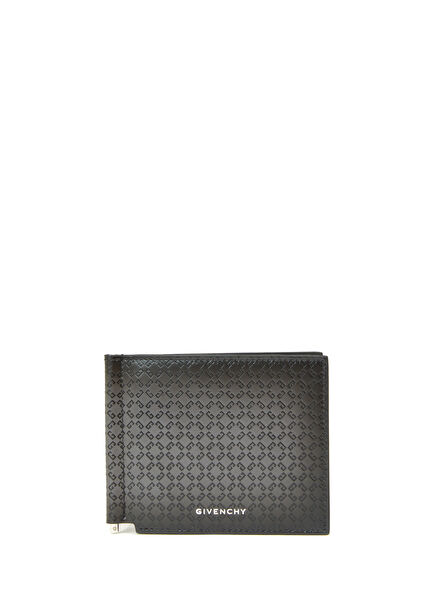 Anthracite Logo Pattern Men's Leather Wallet