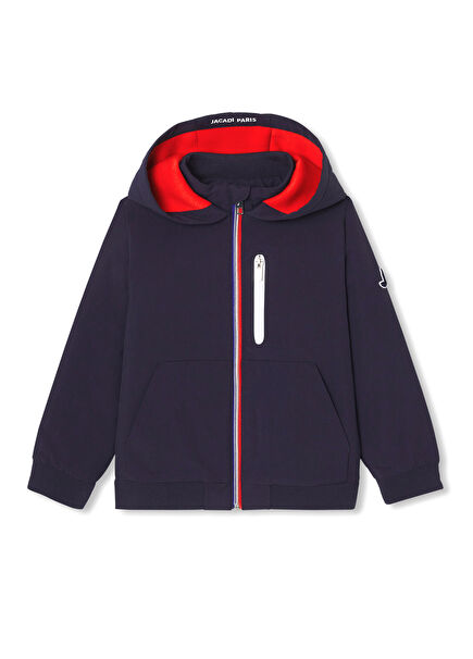 Lacivert Kapüşonlu Erkek Çocuk Mont