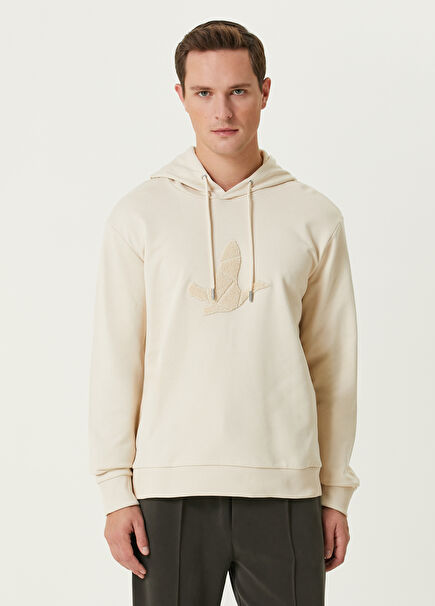 Beige Hooded Sweatshirt