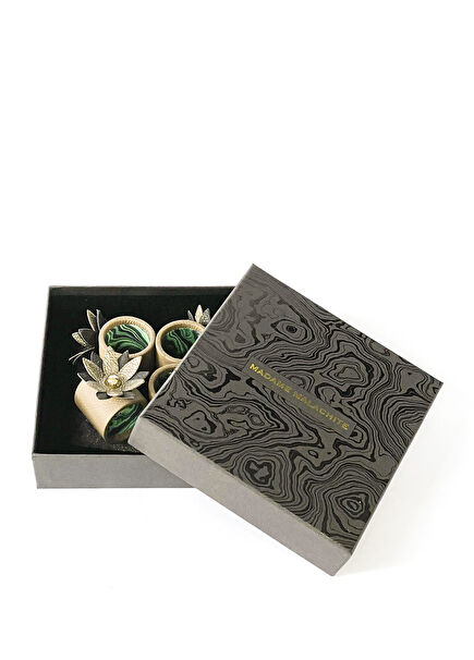 Krem Çiçek Detaylı 4lü Peçetelik