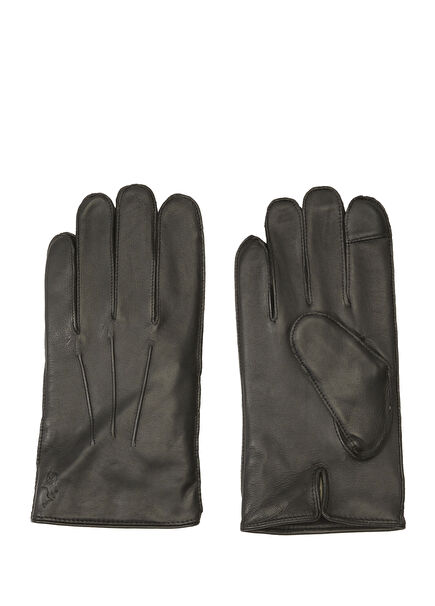Black Men's Leather Gloves