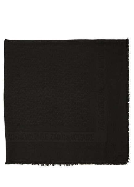 Black Logo Jacquard Men's Shawl