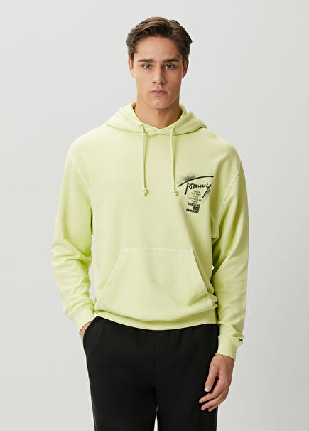 Relax Fit Green Hooded Sweatshirt