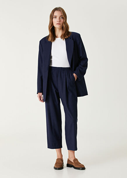 Navy Blue Wool Pants