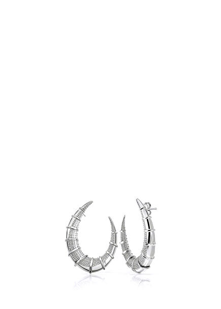 Majida Rhodium Plated Women's Hoop Earrings