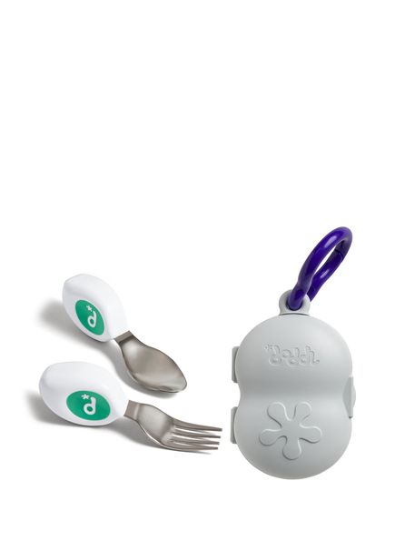BLW Aquamarine Supportive Spoon Fork Set and Carrying Storage Box