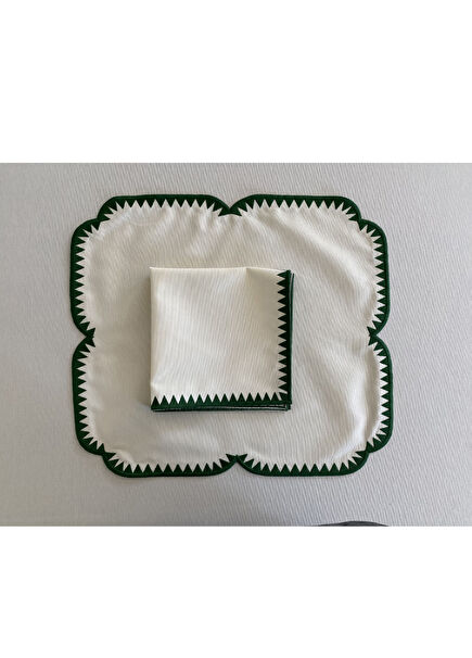 Monaco White Green 2-Piece American Placemat Set