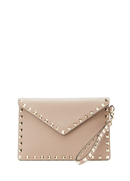Medium Rockstud Pudra Kadın Deri Çanta