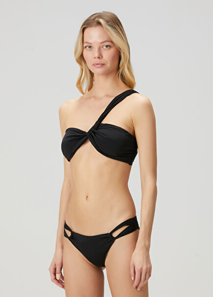 Black One-Shoulder Bikini Top