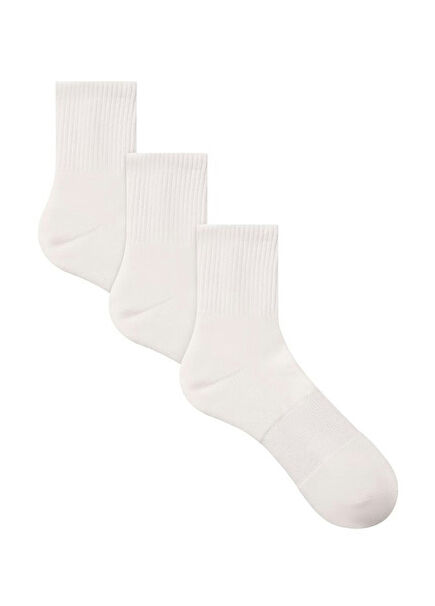 3/4 Off-White 3-Piece Men's Socks Set