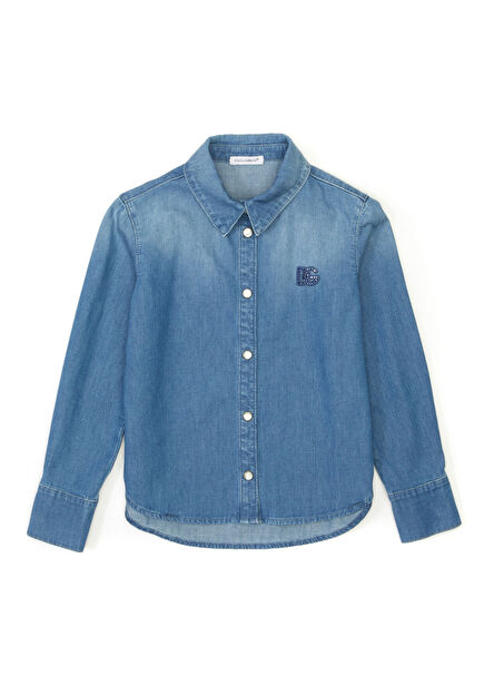 Blue Girls' Denim Shirt