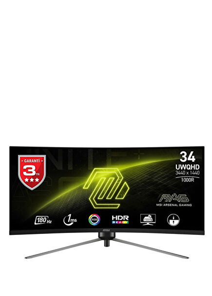 MAG 345CQR 34'' UWQHD CURVE VA 180HZ 1MS Freesync Premium Gaming Monitör