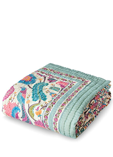 Lulubaby Renkli Organik Pamuk Çift Kişilik Yatak Örtüsü 220 x 240 cm 