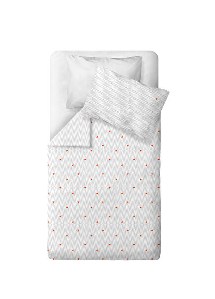 Cool Fox 100% Organic Cotton Satin Embroidered Baby Kids Duvet Cover Set 100 x 150 cm