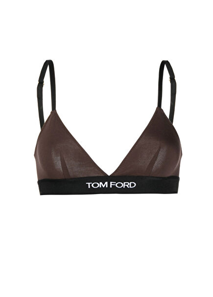 Brown Logo Banded Bra